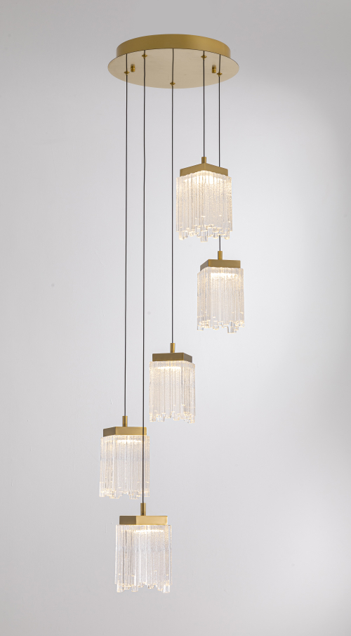 Подвесной светильник MD25020403-5A2 Satin gold, LED/25.4W, 3000K dimmable