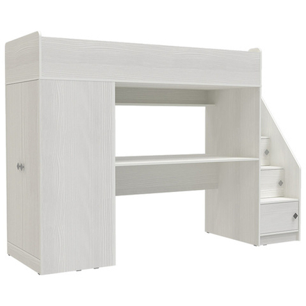 Кровать-чердак КарИВи Л-Ф606.3 75х190 Белое Дерево Белое Дерево