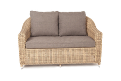 "Кон Панна" диван из искусственного ротанга двухместный, цвет соломенный