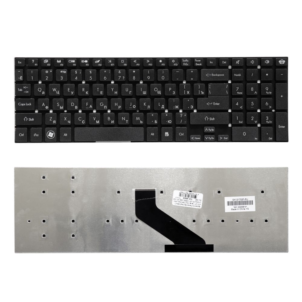 Клавиатура для ноутбука Packard Bell TS11, TS13, LS11, LV11, LS13, TV11, черная
