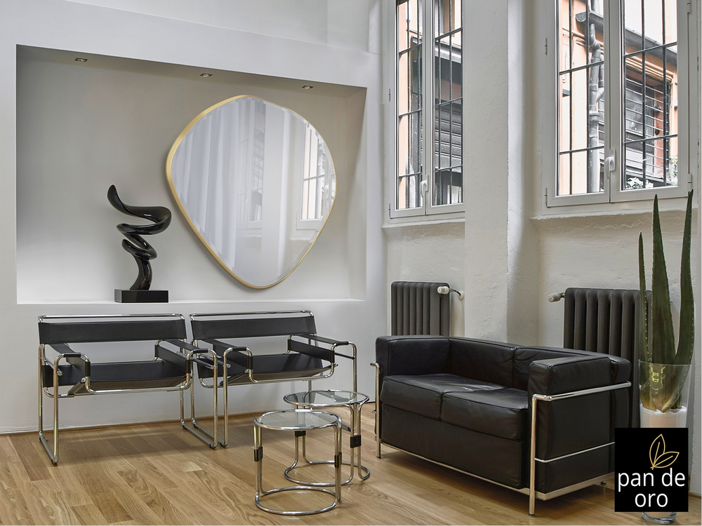 Зеркало овальное Mimo 114X110 золотое