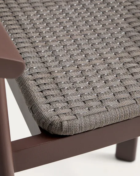 Уличный полубарный стул Erice из алюминия и веревки коричневого цвета, 75 см