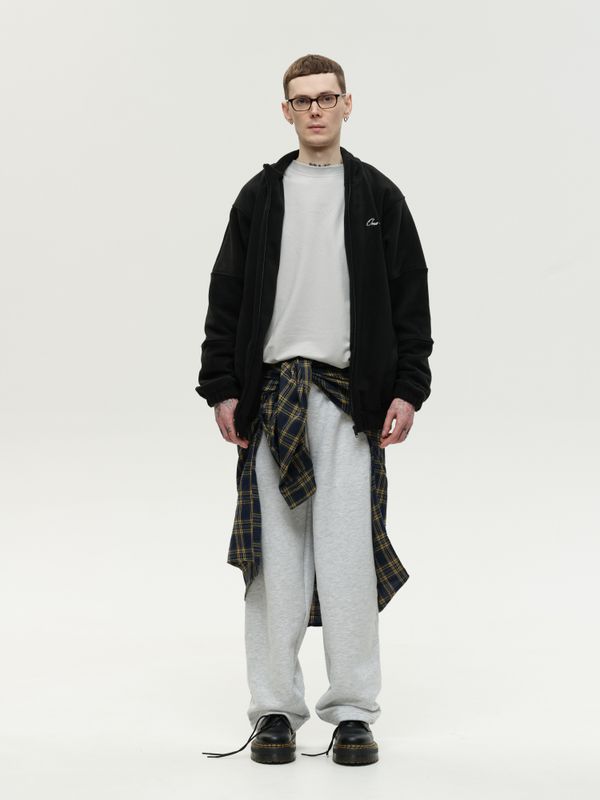 Толстовка Zip-Up черная - фото 4