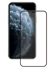 Защитное стекло 2.5D на весь экран 9H Full Cover ANMAC + пленка задняя для iPhone 11 (Черная рамка)