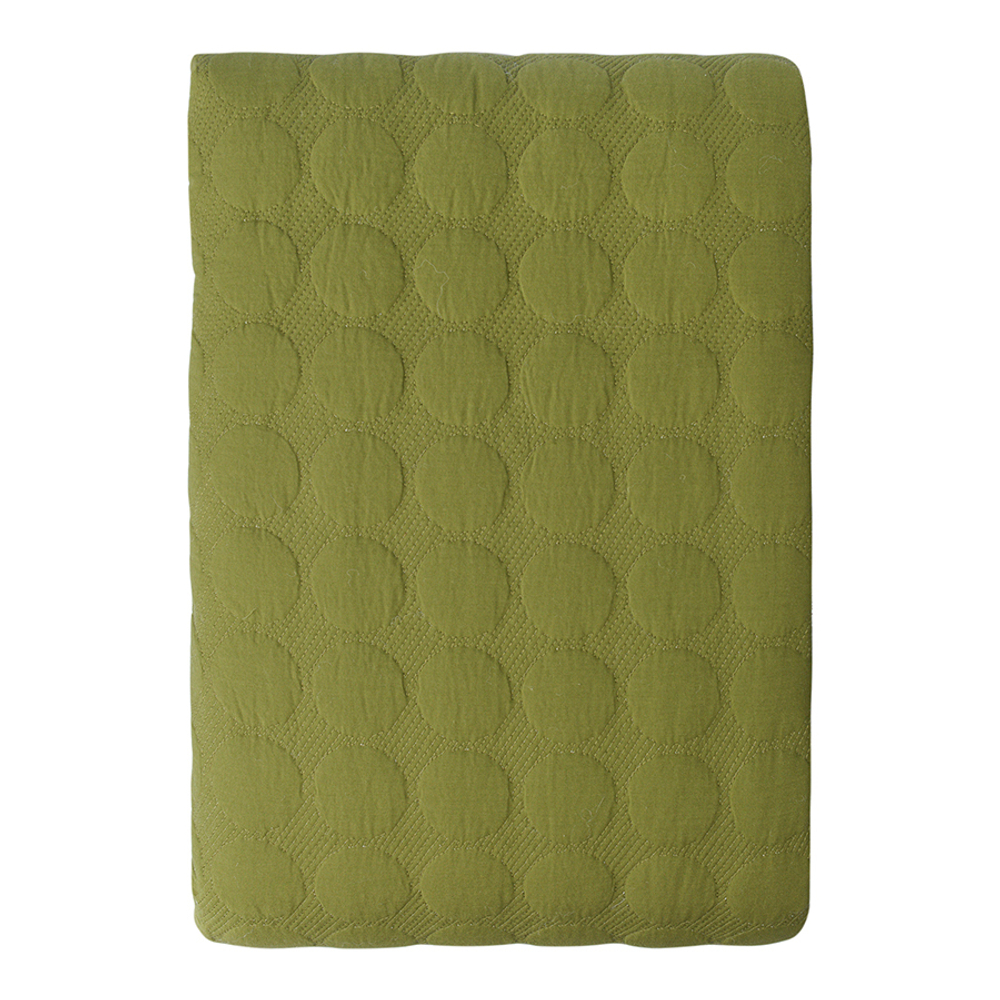 Покрывало стеганое solid dots оливкового цвета из коллекции essential, 230х250 см
