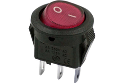 Клавишный круглый выключатель REXANT 250v 3а (2с) on-off красный micro (rwb-105, sc-214) 36-2511