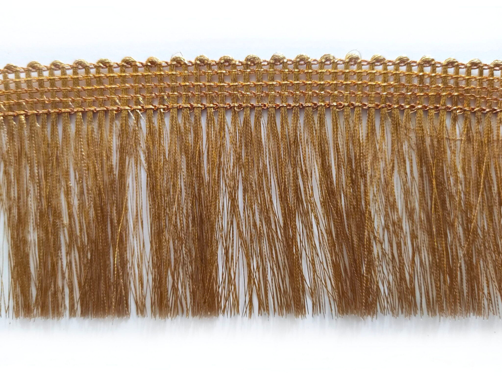 Бахрома-щётка  золото металлизированная люрекс 5,5см золото