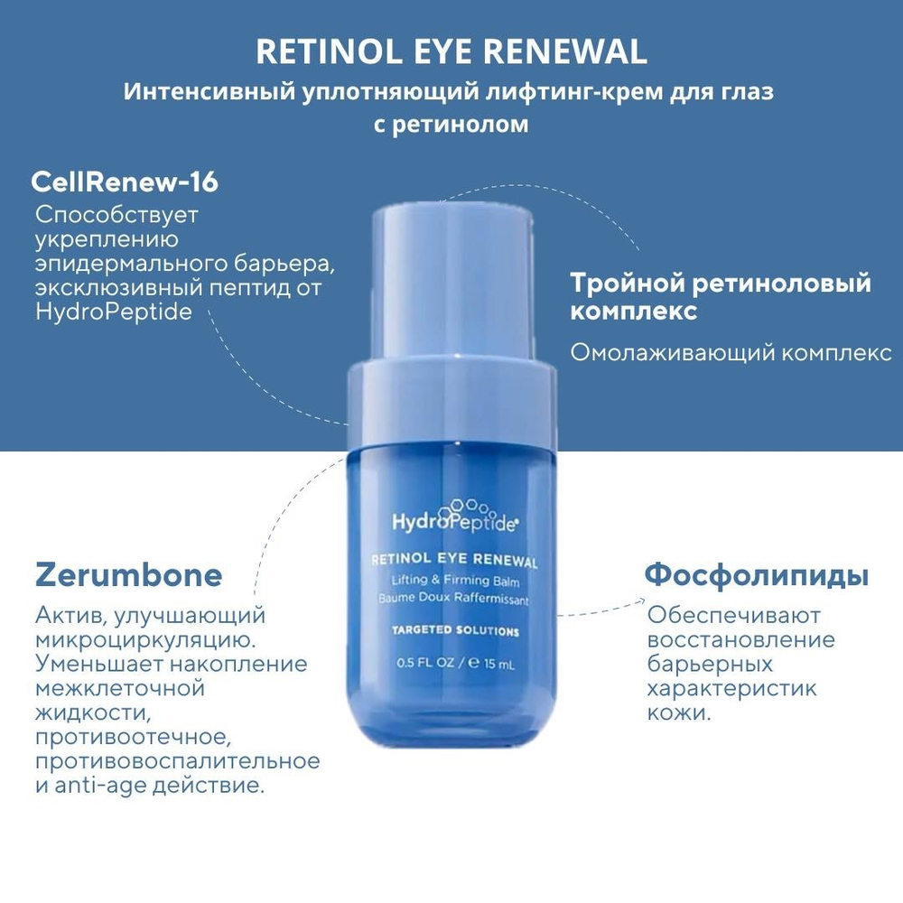HydroPeptide Интенсивный уплотняющий лифтинг-крем для глаз с ретинолом , 15 ml | RETINOL EYE RENEWAL