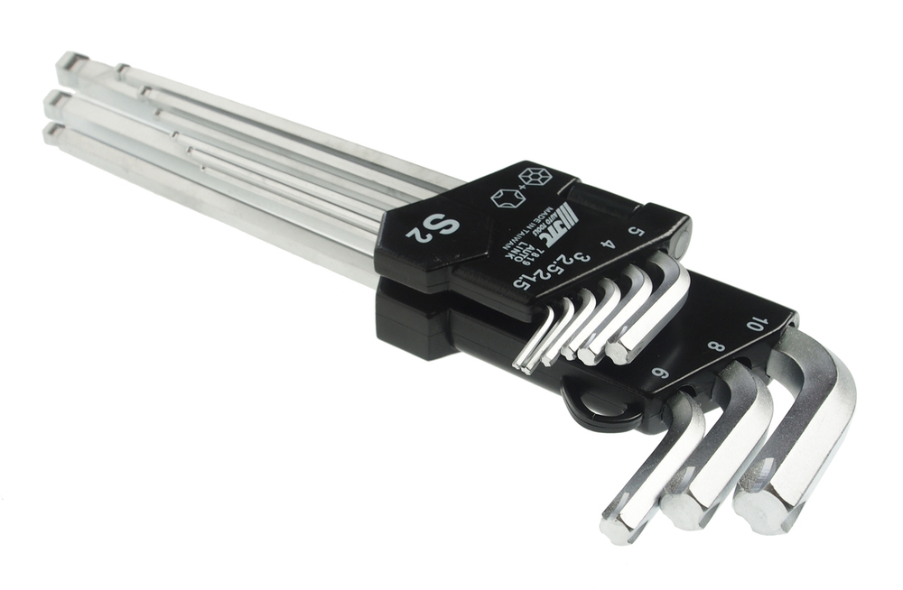 Набор ключей шестигранных удлиненных с шаром для поврежденного крепежа 9 предметов JTC