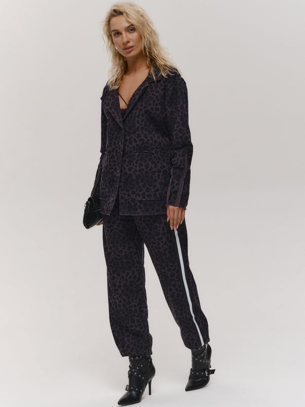 Жакет строчки принт ЛЕО, фиолетовый