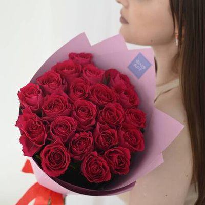 Розы розовые 40 см (Premium) 21 шт