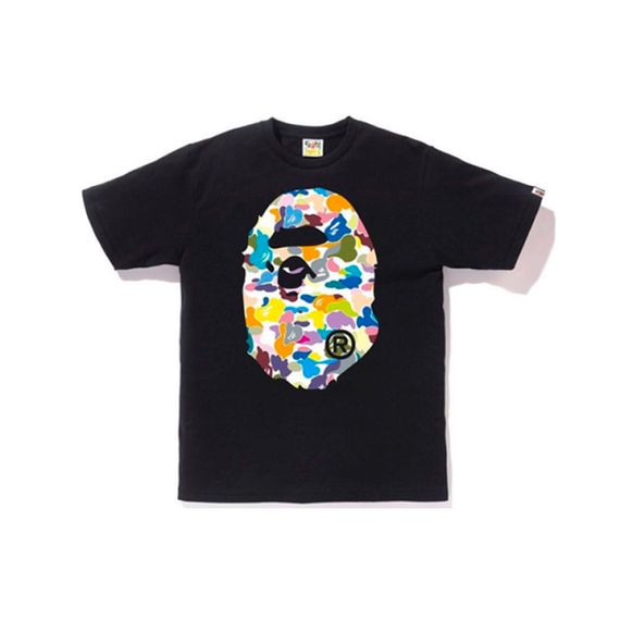 A BATHING APE Bape Multi Camo Big APE Head Tee T