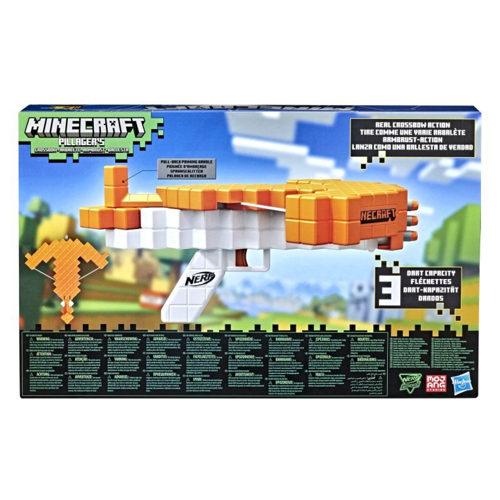 Hasbro Nerf Elite - пусковая установка для арбалета Minecraft Pillager + стрелы F4415
