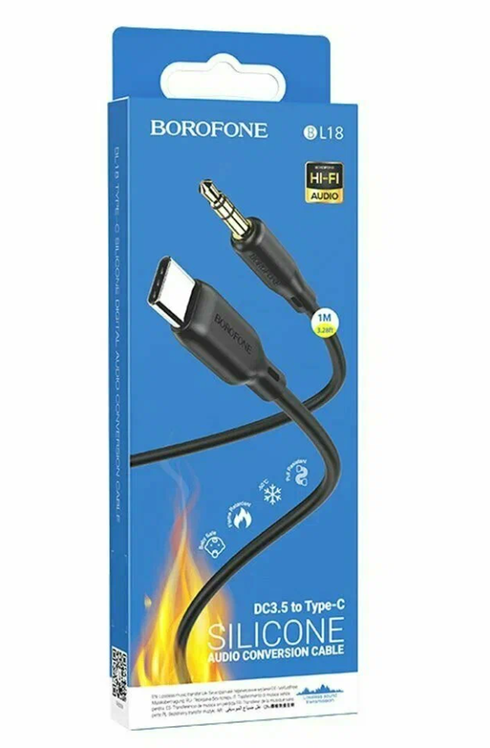 Кабель Borofone BL18 Type-C(m) - 3.5 Jack(m) 1м Black