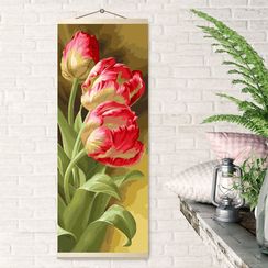 Rəqəmlərlə rəngləmə \ Картина по номерам 35Х88 ПАННО КРАСИВЫЕ ТЮЛЬПАНЫ