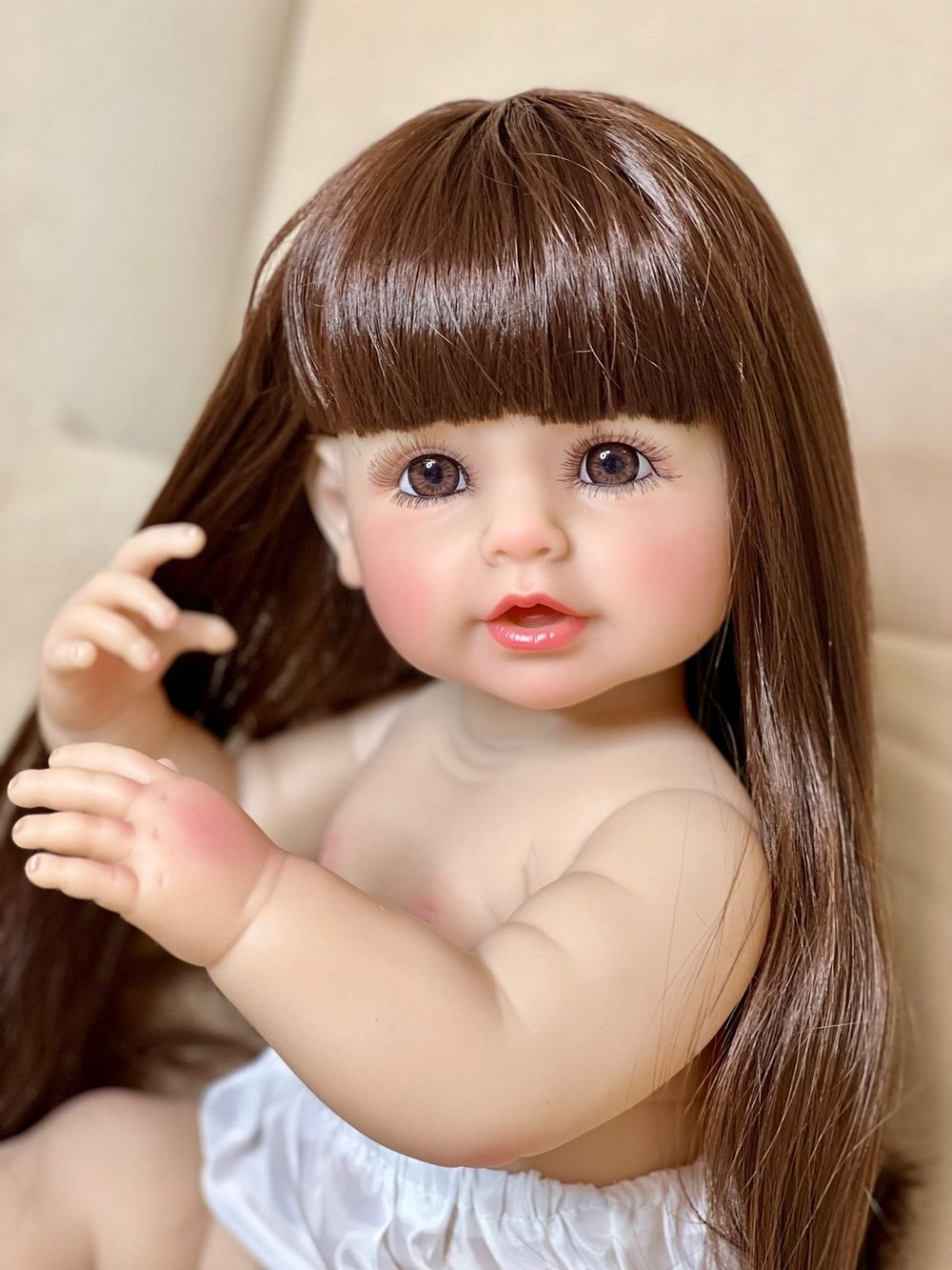 Кукла Реборн виниловая 55см без одежды (FA-568W)