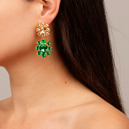 Серьги Dyrberg Kern LINA SG EMERALD GREEN/GOLDEN 450073