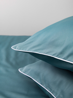 MOON 2 наволочки, сатин серо-бирюзовый
