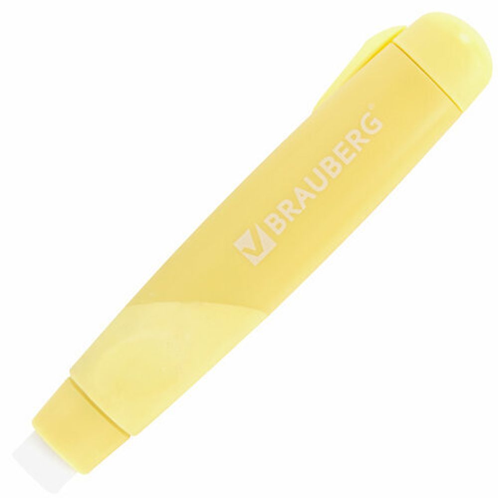 Ластики выдвижные BRAUBERG "REWIND", 2 ШТУКИ, 112х21х24 мм, белые, пастельные цвета корпуса, блистер, 272687