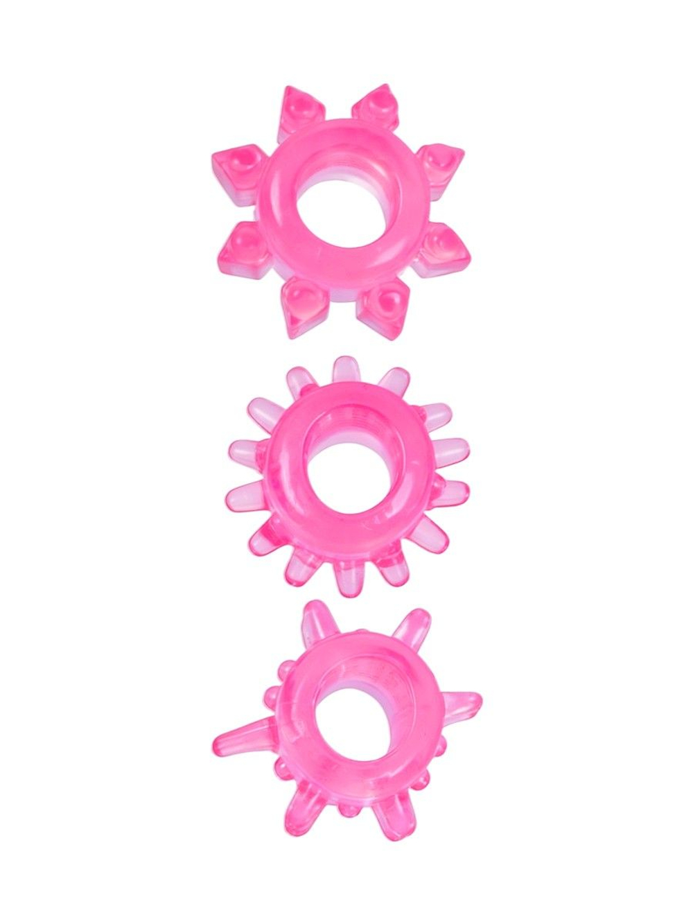 Комплект из трех розовых эрекционных колец (Цвет: розовый)