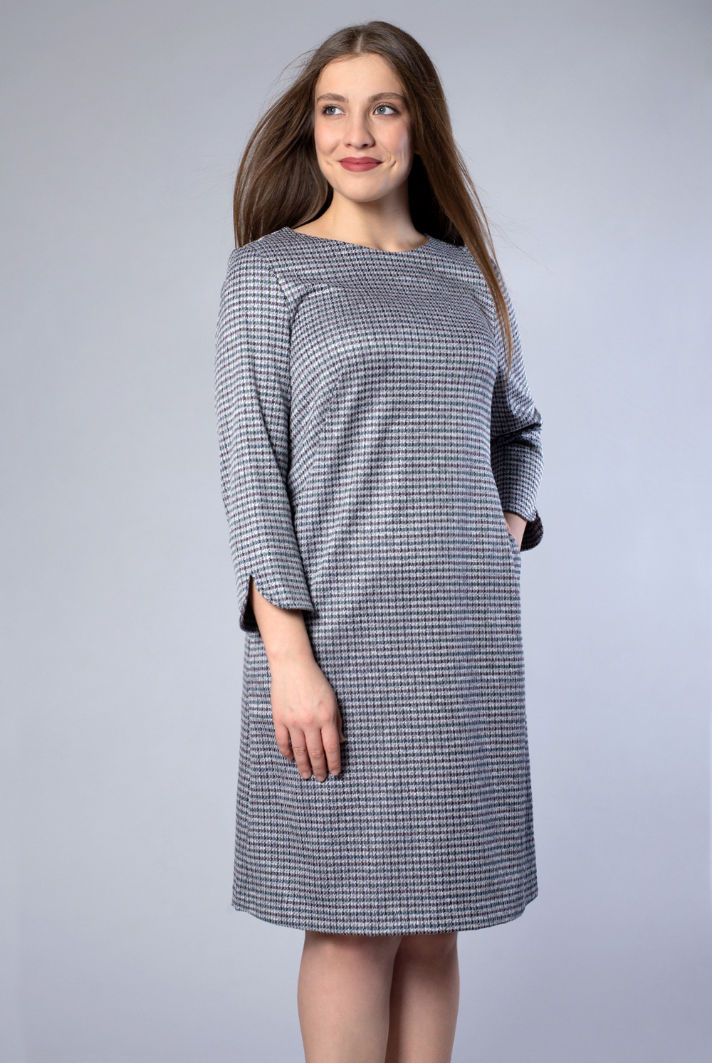 Платье женское 1635АПА, гусин.лапка #225ГЛг051635АПА