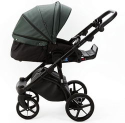 Детская коляска Adamex Nola Deluxe 2 в 1 N-SA29 (Т. ЗЕЛЕНЫЙ КОЖА)