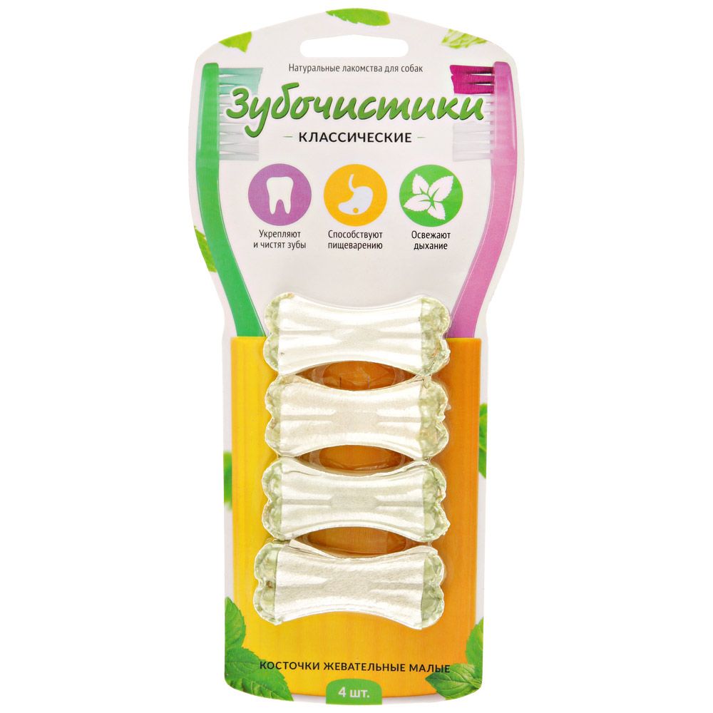 Деревенские лакомства Зубочистики для собак &quot;Косточки жевательные малые&quot; - 4 шт