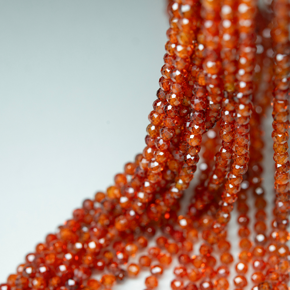 Фианиты, оттенок "Хурма", 3,3мм, шар, микроогранка