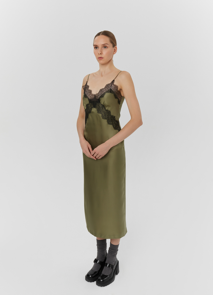 Платье - комбинация, хаки