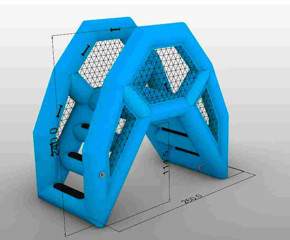Надувная мини-лестница для бассейна из ПВХ, синий, 2,6*1,4*2,4 м