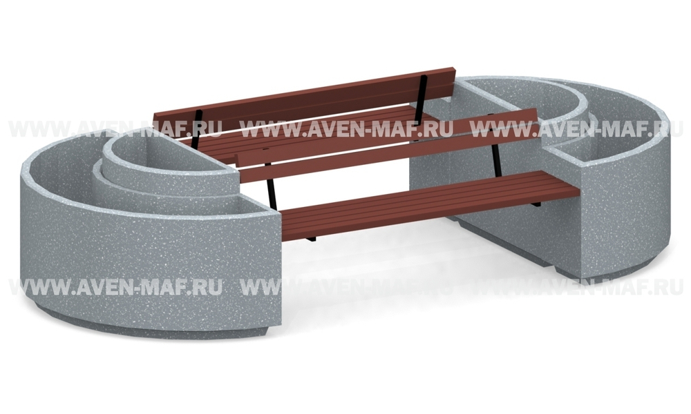 Вазон-комплекс для цветов со скамейками