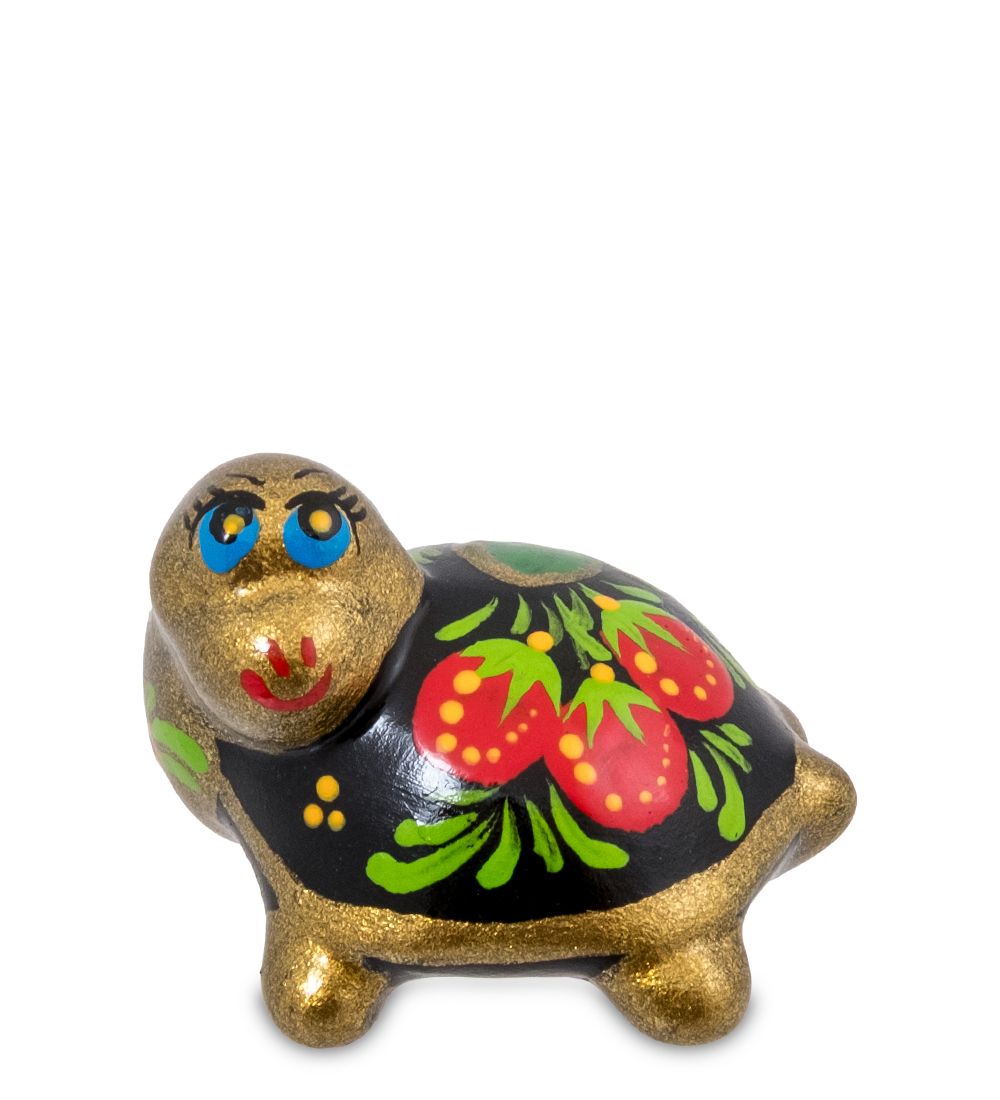 ГЛ- 970 Фигурка «Черепашка» хохлома (Гжельский фарфор)