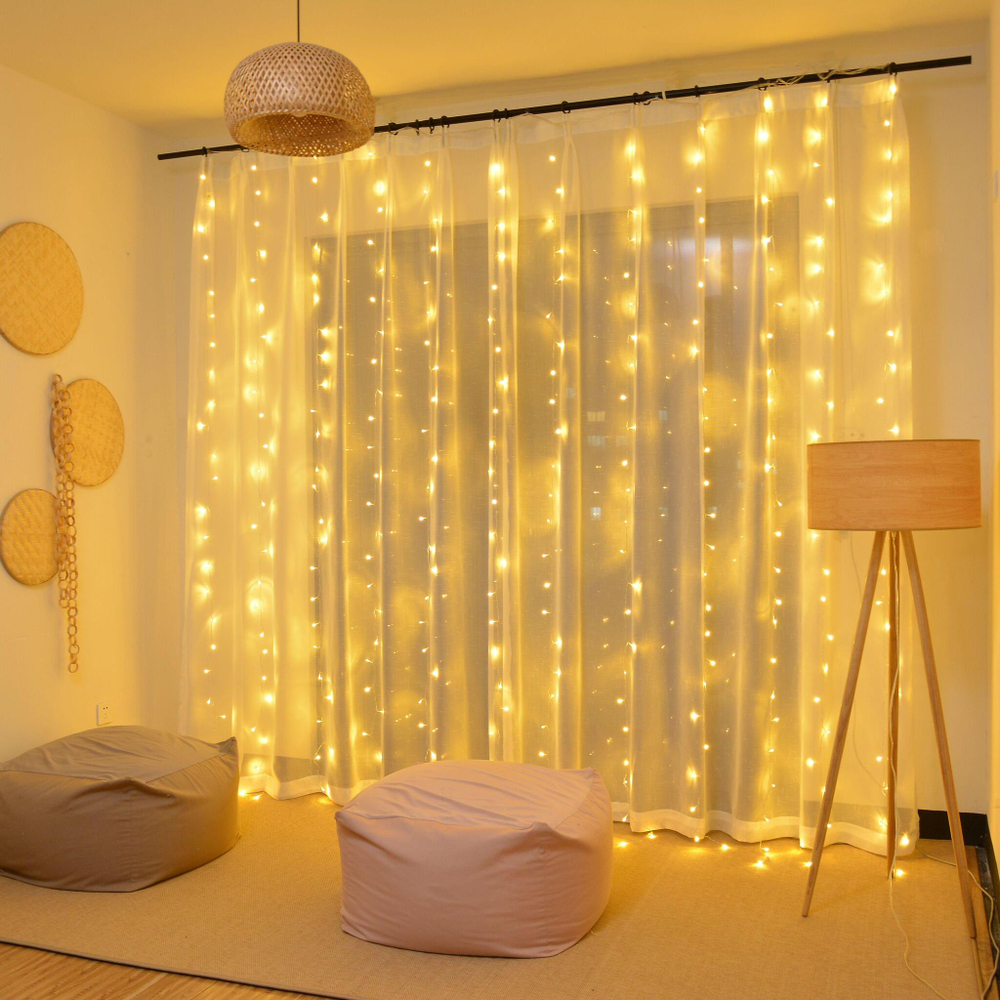 НГ Гирлянда-шторка LED PLS 1140-230V 2*6м EYLLOW