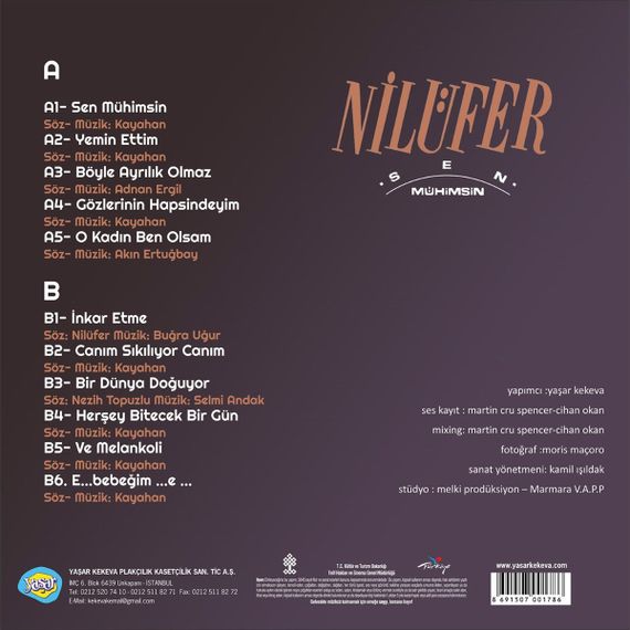 Vinil \ Пластинка \ Vynil Nilüfer - SEN MÜHİMSİN /LP