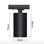 Однофазный трековый светильник Vaes GUN GU10, чёрный