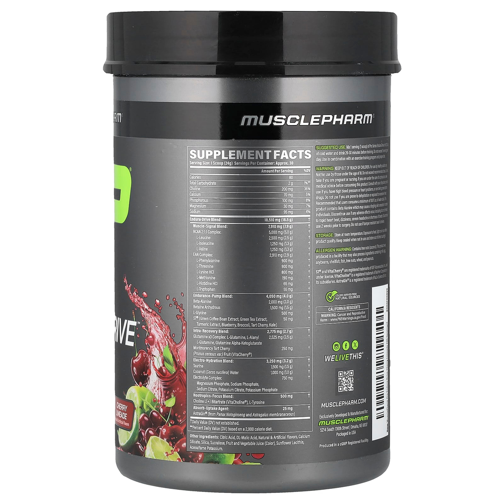 MusclePharm, Pro Series, Endura-Drive™, со вкусом вишневого лаймада, 711 г (1,6 фунта)