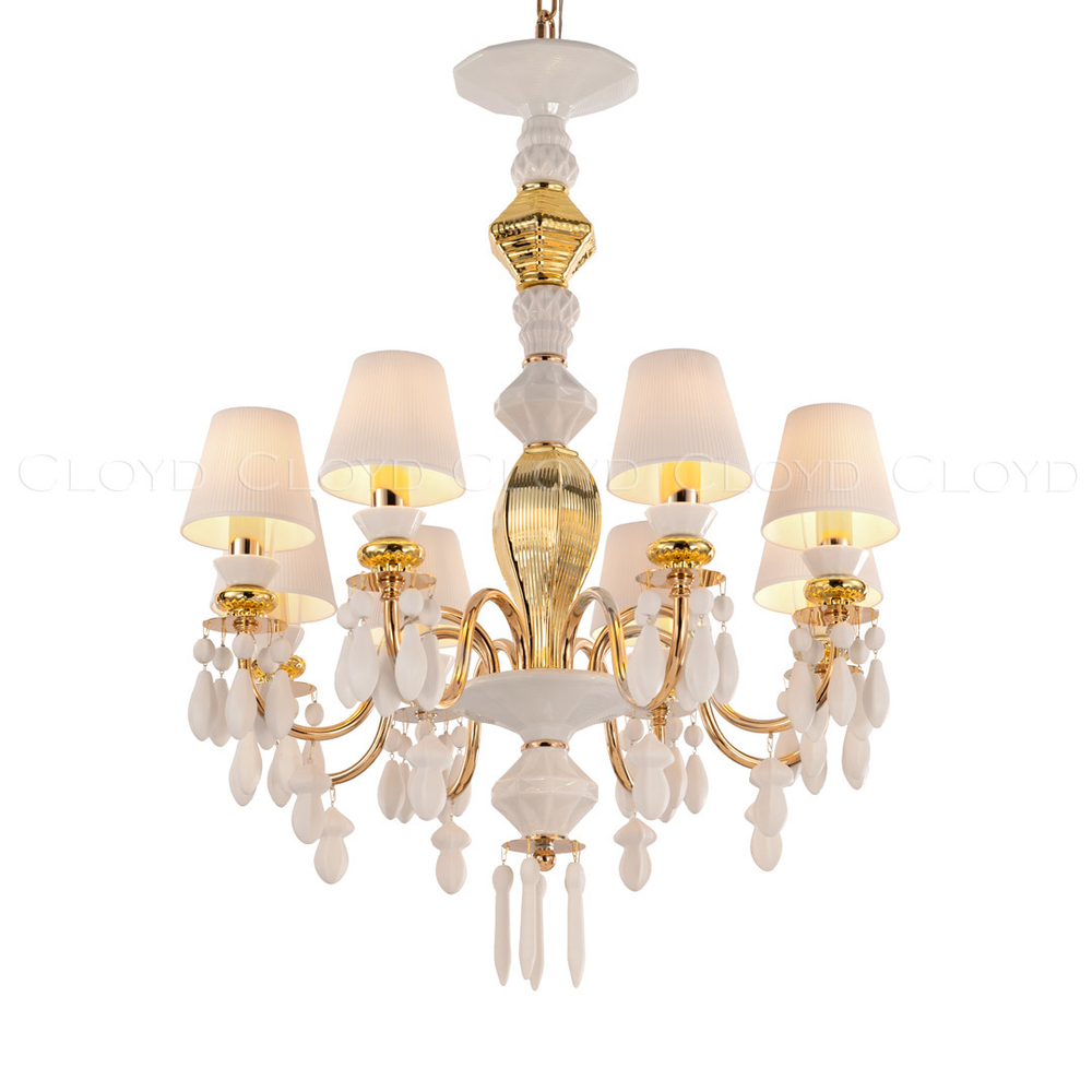 Люстра Cloyd LOTTIE-B C8 / Ø62 см- бел.-золотая керамика (арт.11212)