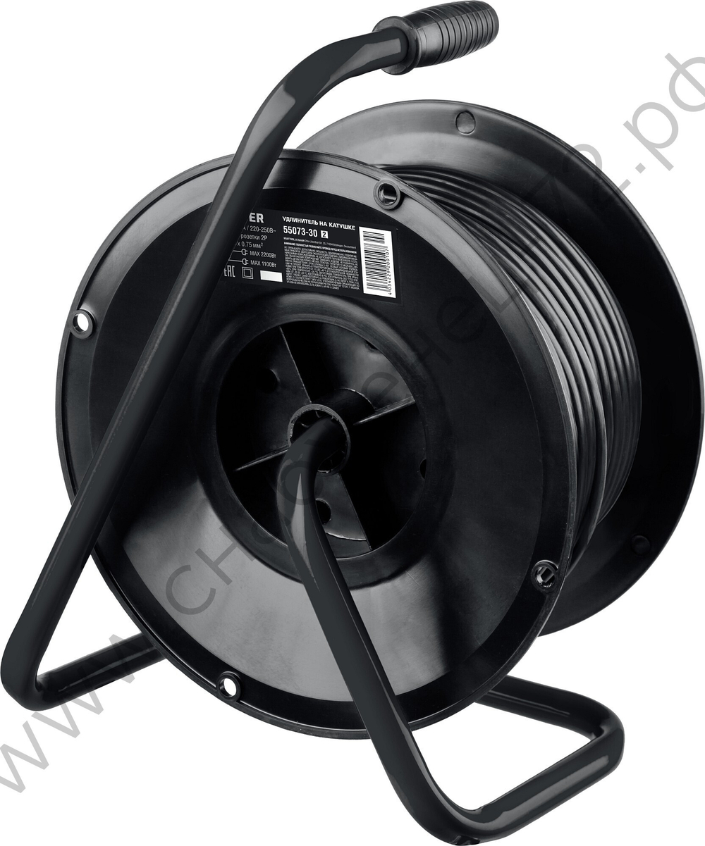 STAYER S 207 ПВС 2х0.75 30м 2200Вт, Удлинитель на катушке (55073-30)