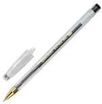 Ручка гелевая 0,5мм,черная,корпус прозрачный "EXTRA GLD"(BRAUBERG)