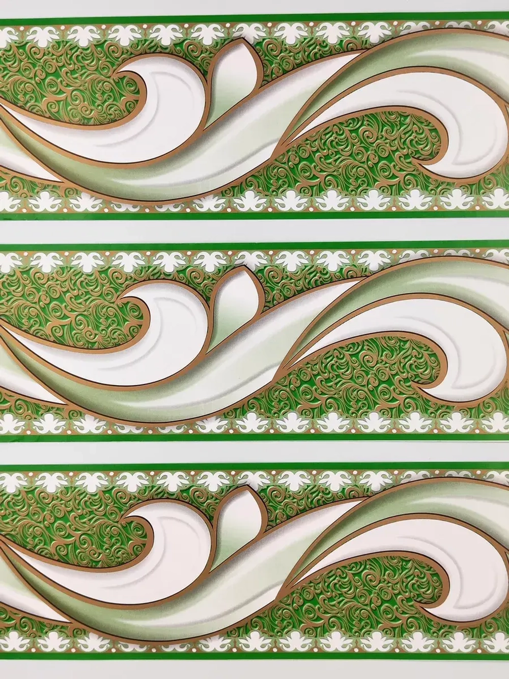 Бордюр бумажный 12 см окантовка лента светло-зеленый