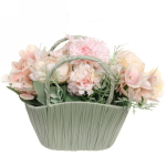 Цветочная композиция «Трепетные чувства» 16*10*19см в корзинке, цвет нежно-персиковый