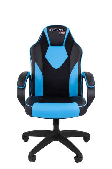 Офисное кресло Chairman   game 17 Россия экопремиум черный/голубой