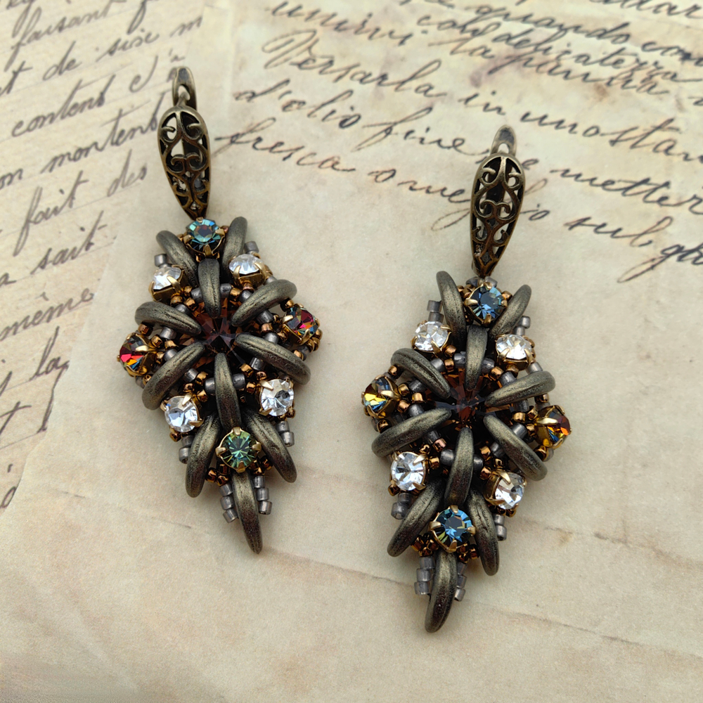 Набор для создания серег Bella, Bronze / Smoked Topaz