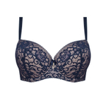 Бюстгальтер на косточках Eunika с пуш-ап вкладышами (Размер: 70G) (Цвет: темно-синий)