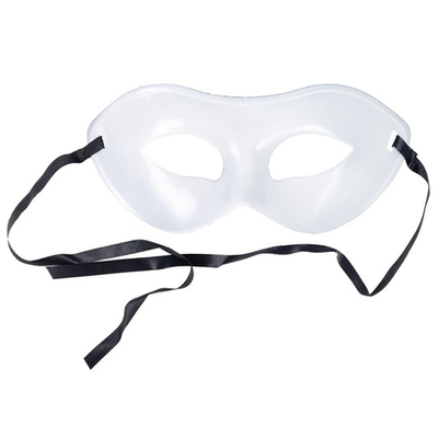 Полумаска белая пластик