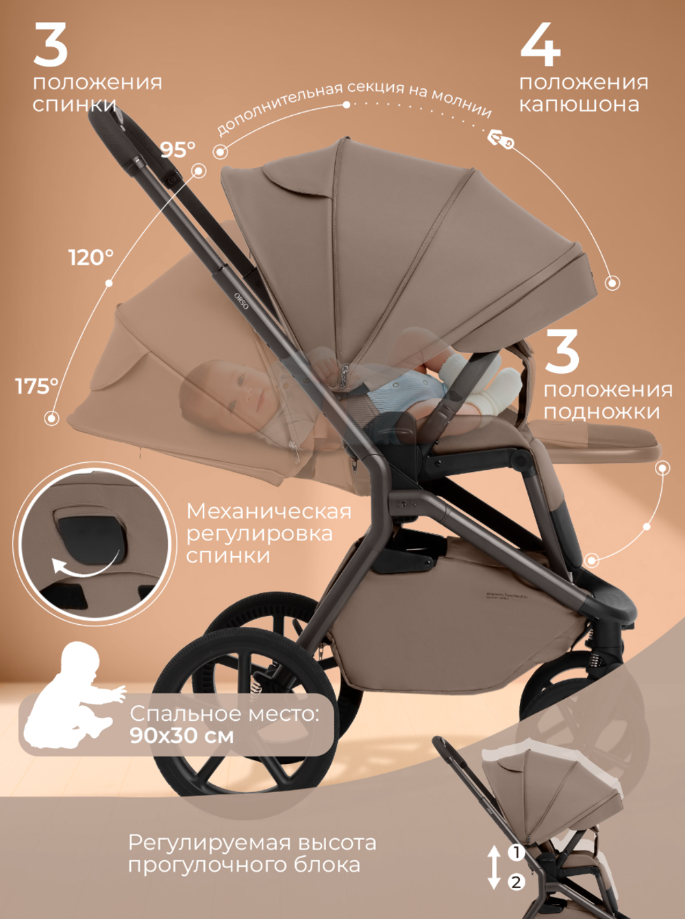 Коляска 2 в 1 Sweet Baby Orso