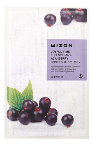MIZON  Тканевая маска для лица с экстрактом ягод асаи- Joyful Time Essence Mask Acai Berry, 23г