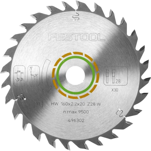Пильный диск с мелким зубом 160x2,2x20 W28 FESTOOL 496302