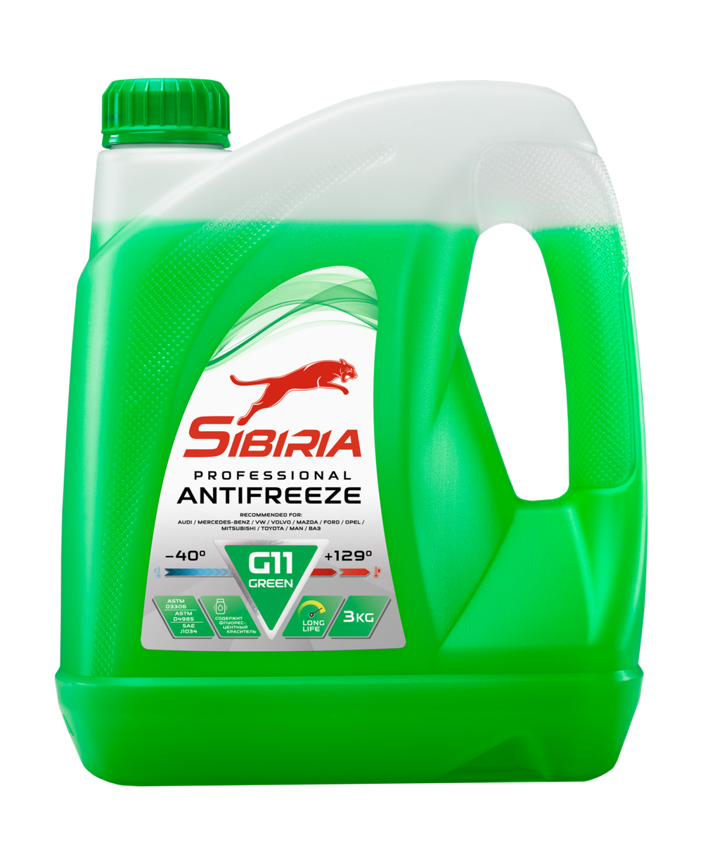 Антифриз Sibiria G11, зелёный, 3 кг