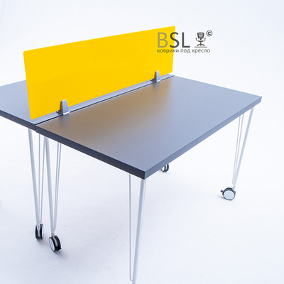 Экран на струбцинах с зажимом желтый "глухой"